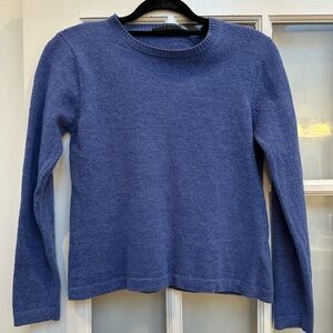 Stile Di Vita 100% Angora Wool Elegant Indigo Crew Neck Pullover Sweater Size XL